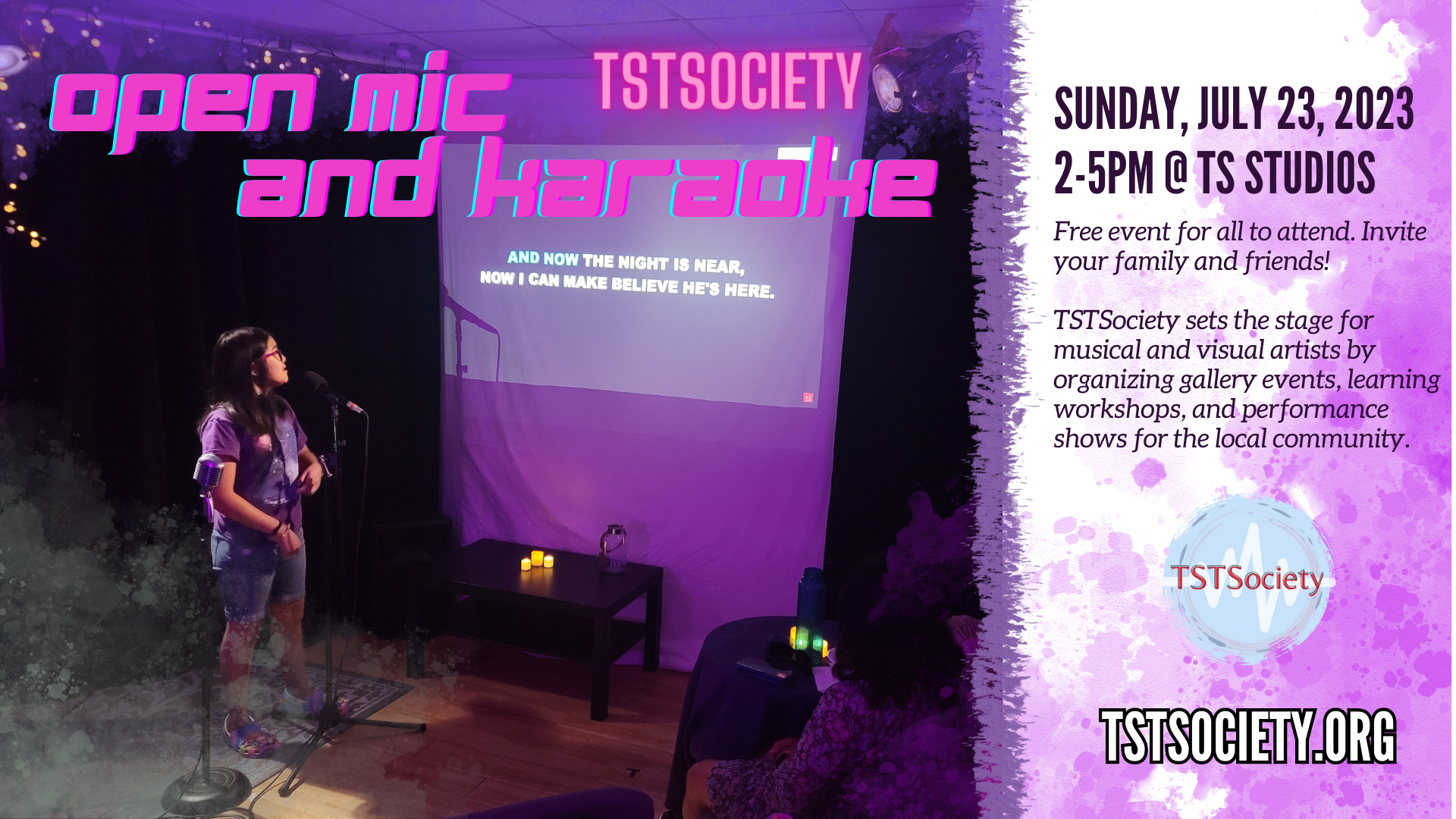 TSTSociety Open Mic Event Poster